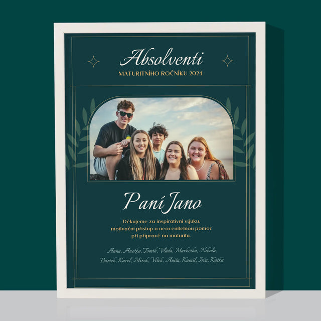 Monogram: Učitel Děkujeme - Tisk V Rámečku