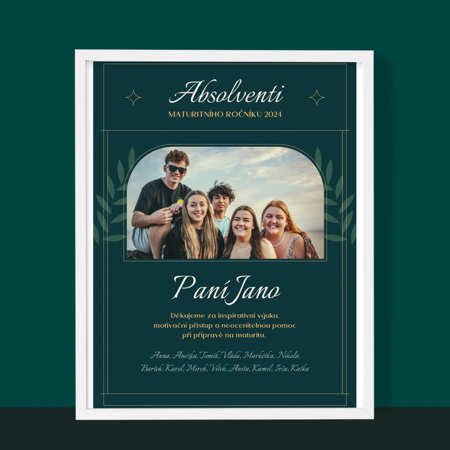 Monogram: Učitel Děkujeme - Tisk V Rámečku