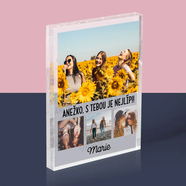 Fotka A Textem: Nejlepší Kamarádky - Akrylový Blok