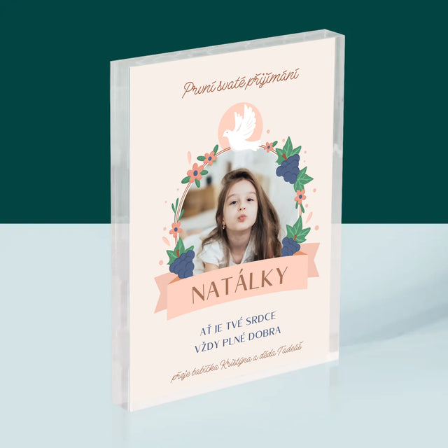 Fotka A Textem: Dobro V Srdci Přijímání - Akrylový Blok