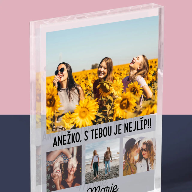 Fotka A Textem: Nejlepší Kamarádky - Akrylový Blok