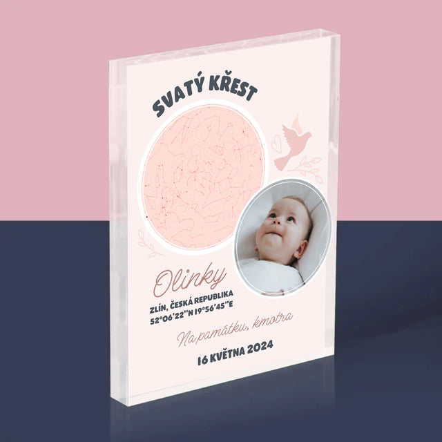 Hvězdná Mapa: Křest - Akrylový Blok