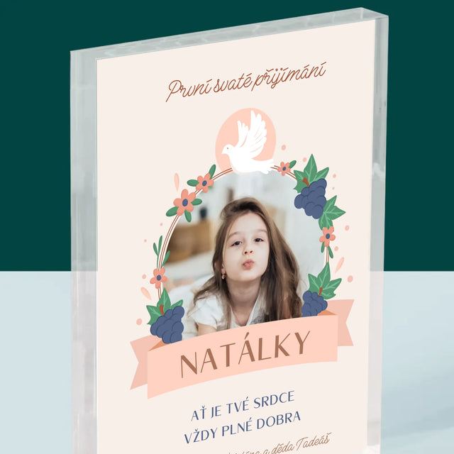 Fotka A Textem: Dobro V Srdci Přijímání - Akrylový Blok