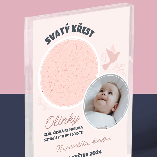Hvězdná Mapa: Křest - Akrylový Blok