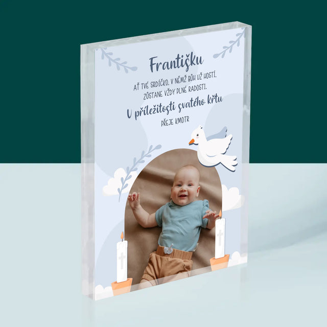 Fotka A Textem: U Příležitosti Svatého Křtu Přání - Akrylový Blok