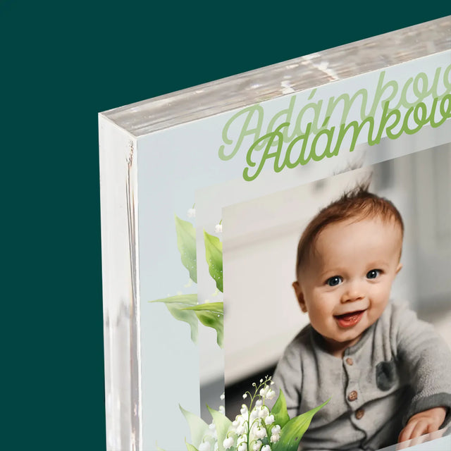 Fotka A Textem: Památka Na Křest Konvalinky - Akrylový Blok