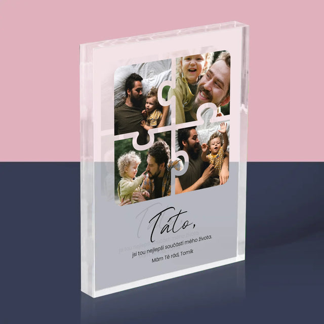 Fotokoláž: Puzzle Fotky Pro Tátu - Akrylový Blok