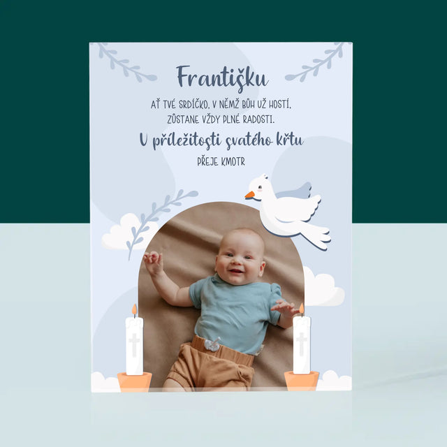 Fotka A Textem: U Příležitosti Svatého Křtu Přání - Akrylový Blok