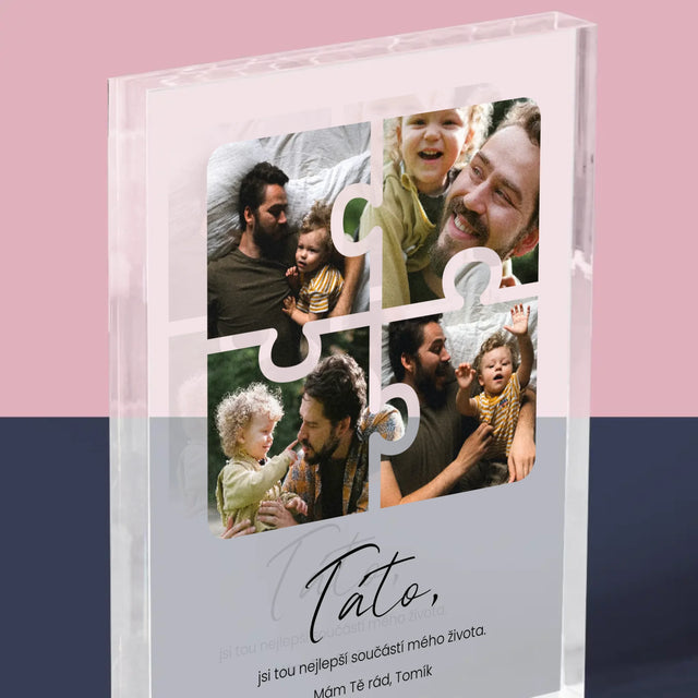 Fotokoláž: Puzzle Fotky Pro Tátu - Akrylový Blok