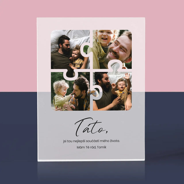 Fotokoláž: Puzzle Fotky Pro Tátu - Akrylový Blok