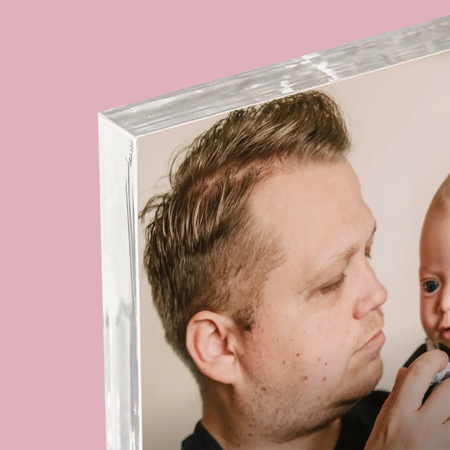 Fotka A Textem: První Den Otce - Akrylový Blok