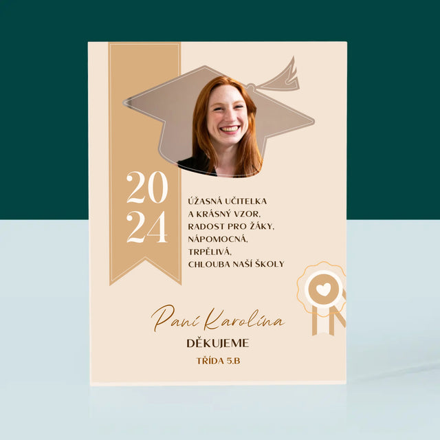 Fotka A Textem: Diplom Pro Učitele - Akrylový Blok