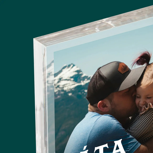 Fotka A Textem: Táta Definice - Akrylový Blok