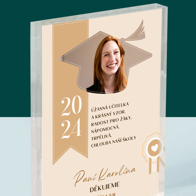Fotka A Textem: Diplom Pro Učitele - Akrylový Blok