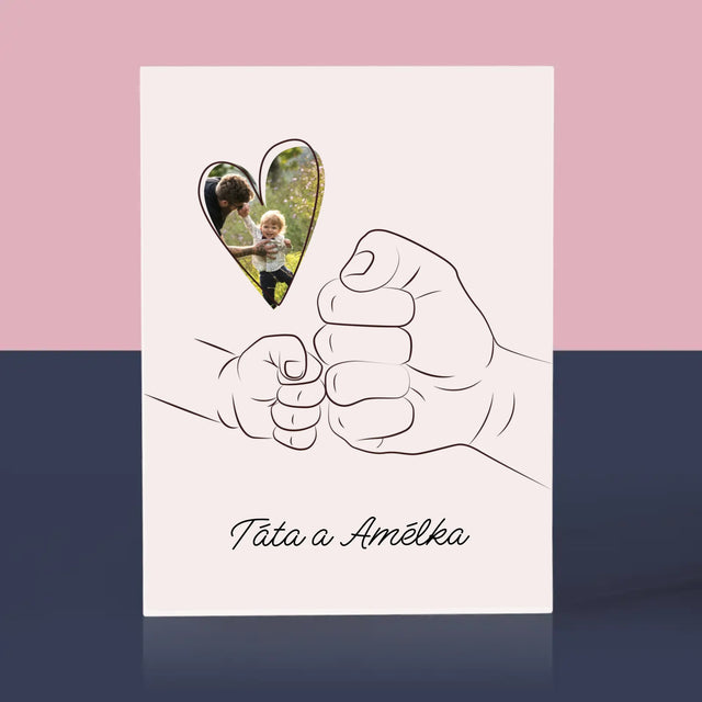 Fotka A Textem: Táta Dítě Ručička - Akrylový Blok