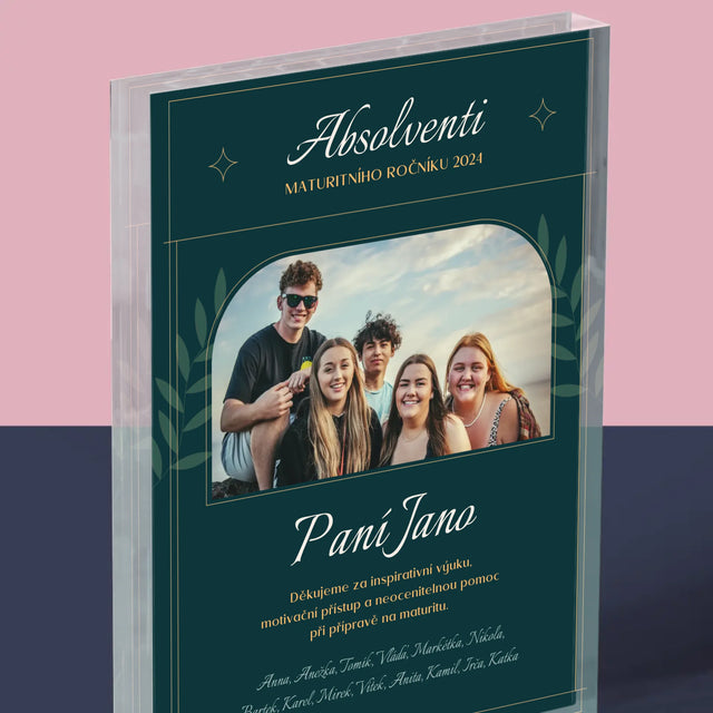 Monogram: Učitel Děkujeme - Akrylový Blok