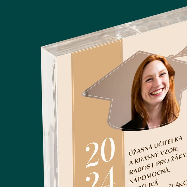 Fotka A Textem: Diplom Pro Učitele - Akrylový Blok