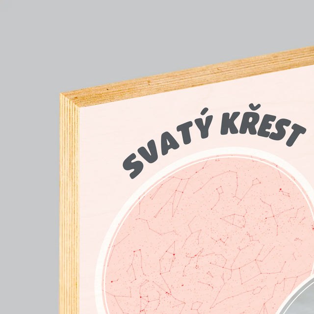 Hvězdná Mapa: Křest - Tisk Na Dřevo
