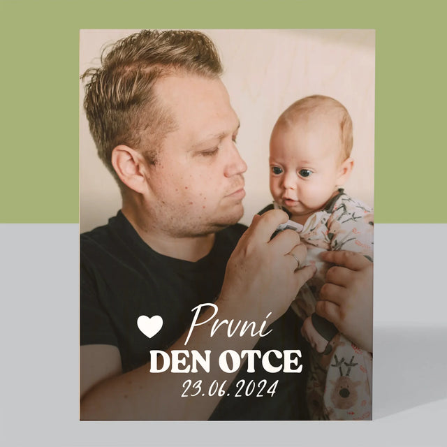 Fotka A Textem: První Den Otce - Tisk Na Dřevo