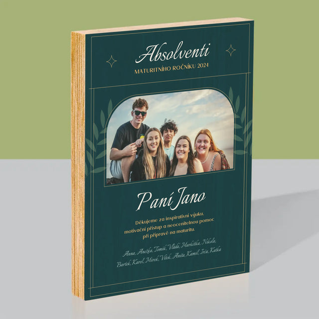 Monogram: Učitel Děkujeme - Tisk Na Dřevo