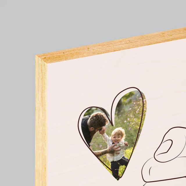 Fotka A Textem: Táta Dítě Ručička - Tisk Na Dřevo