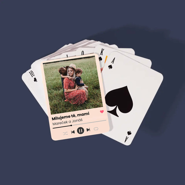 Fotka A Textem: Milujeme Tě, Mami - Hrací Karty