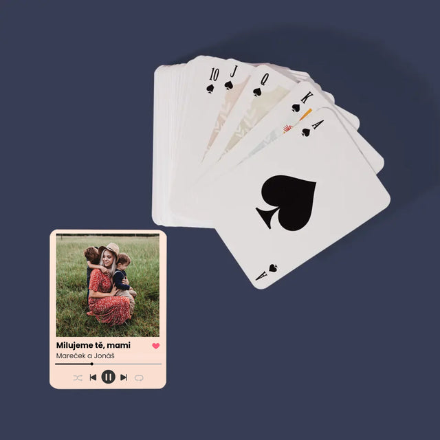 Fotka A Textem: Milujeme Tě, Mami - Hrací Karty
