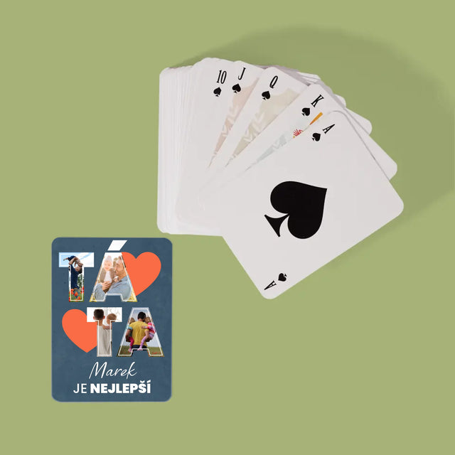 Fotokoláž: Táta Je Nejlepší - Hrací Karty