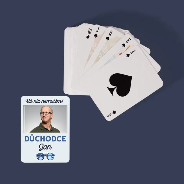 Fotka A Textem: Už Nic Nemusím! Důchodce - Hrací Karty