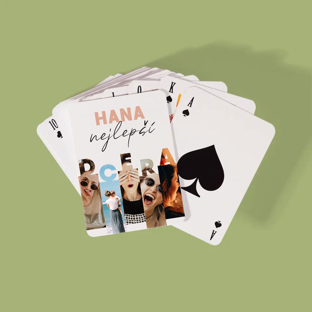Fotokoláž: Nejlepší Dcera - Hrací Karty