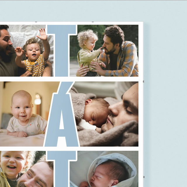 Fotokoláž: Nápis Táta - Plakát