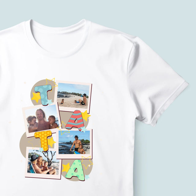 Fotokoláž: Písmenka Táta - Pánské Tričko