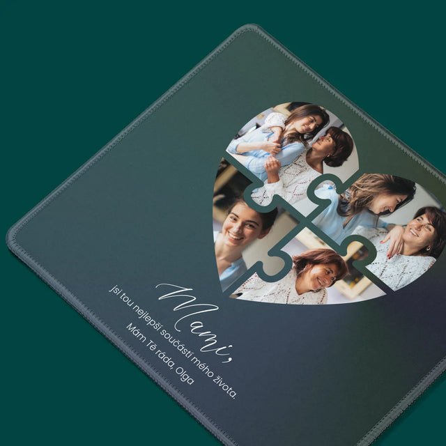 Fotokoláž: Puzzle Srdce Pro Mámu - Podložka Pod Myš