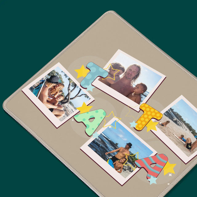 Fotokoláž: Písmenka Táta - Podložka Pod Myš