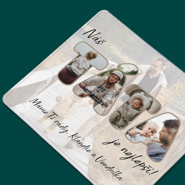 Slovo Z Fotek: Náš Táta Je Nejlepší - Podložka Pod Myš