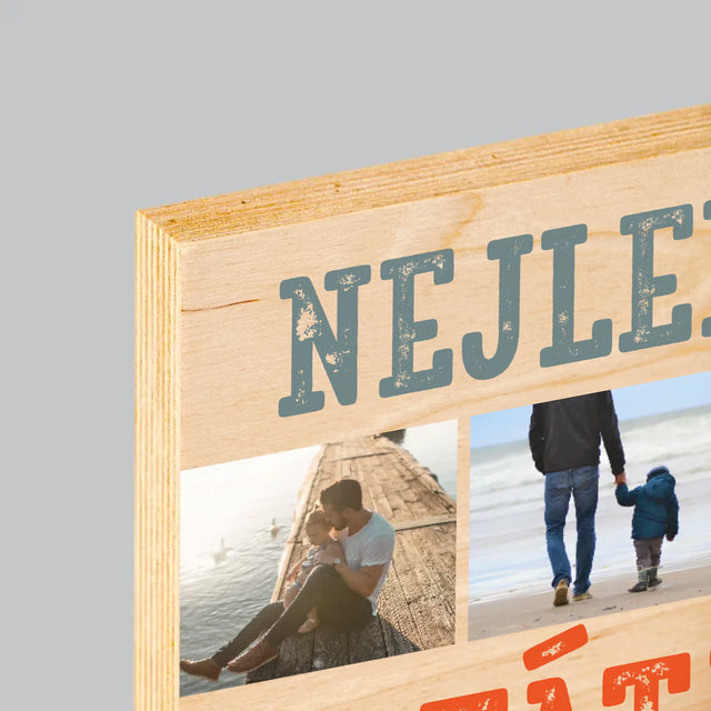 Fotokoláž: Nejlepší Táta Na Světě Snímky - Tisk Na Dřevo