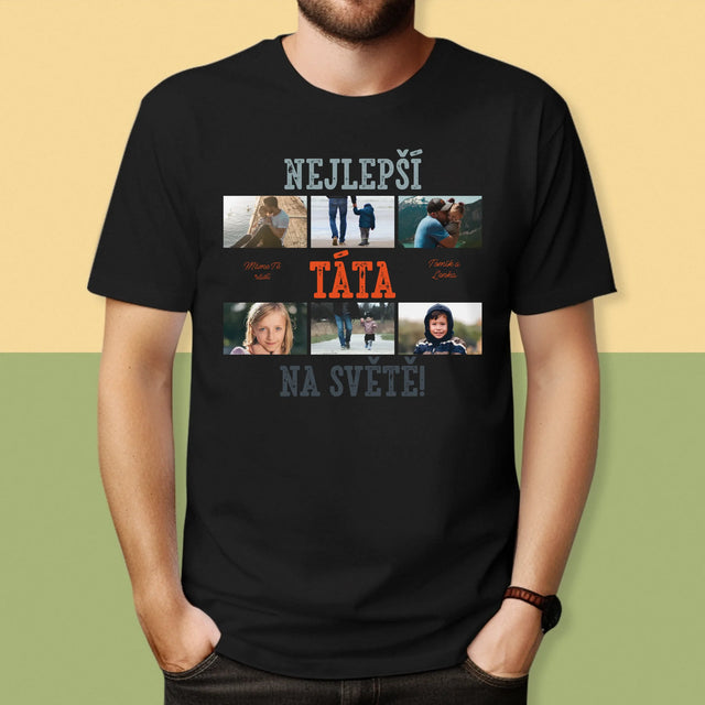 Fotokoláž: Nejlepší Táta Na Světě Snímky - Pánské Tričko