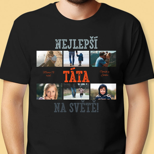Fotokoláž: Nejlepší Táta Na Světě Snímky - Pánské Tričko