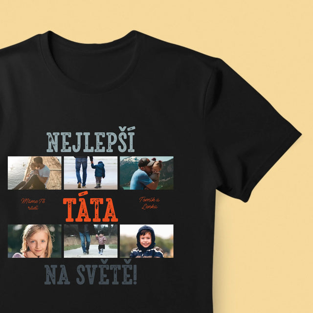 Fotokoláž: Nejlepší Táta Na Světě Snímky - Pánské Tričko
