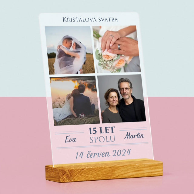 Fotokoláž: Křišťálová Svatba - Tisk Na Akrylovém Skle