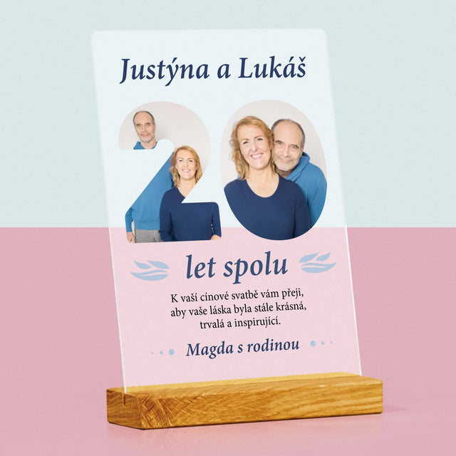 Slovo Z Fotek: 20 Let Spolu - Tisk Na Akrylovém Skle