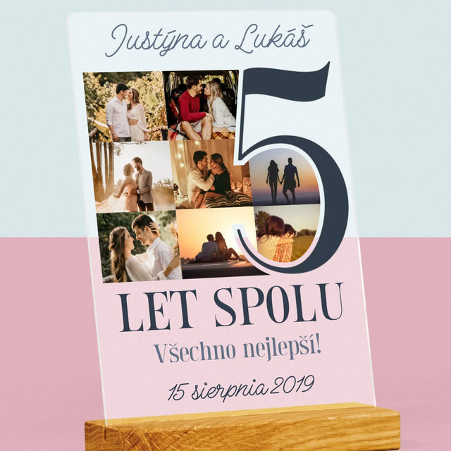 Fotokoláž: 5. Výročí - Tisk Na Akrylovém Skle