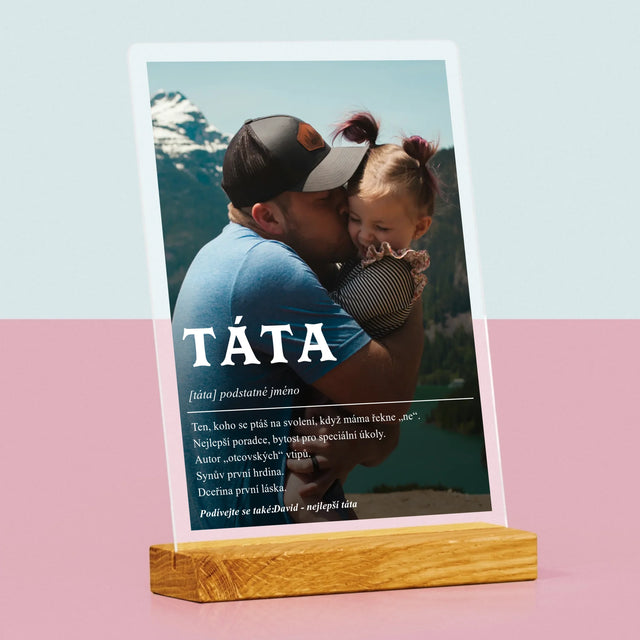 Fotka A Textem: Táta Definice - Tisk Na Akrylovém Skle