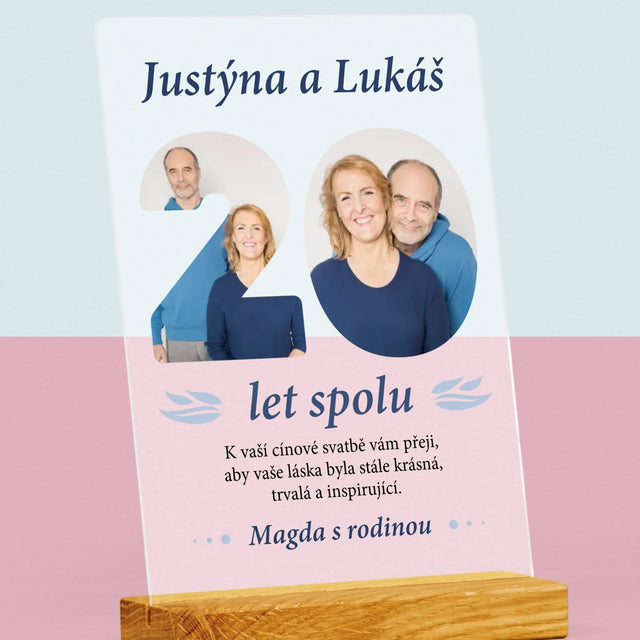 Slovo Z Fotek: 20 Let Spolu - Tisk Na Akrylovém Skle