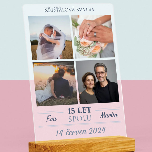 Fotokoláž: Křišťálová Svatba - Tisk Na Akrylovém Skle