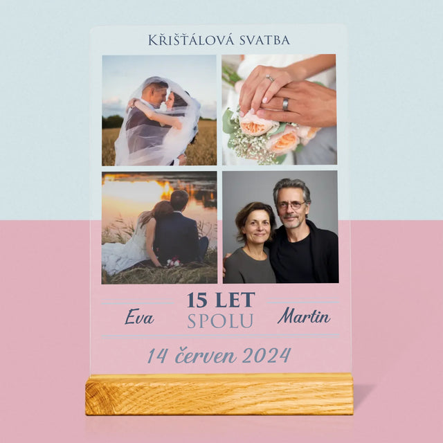 Fotokoláž: Křišťálová Svatba - Tisk Na Akrylovém Skle