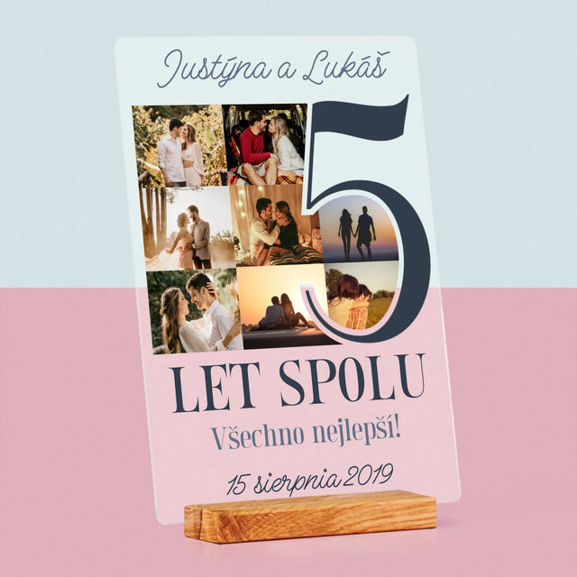 Fotokoláž: 5. Výročí - Tisk Na Akrylovém Skle