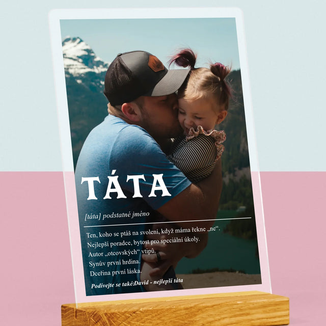 Fotka A Textem: Táta Definice - Tisk Na Akrylovém Skle