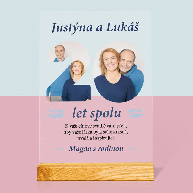 Slovo Z Fotek: 20 Let Spolu - Tisk Na Akrylovém Skle