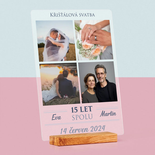 Fotokoláž: Křišťálová Svatba - Tisk Na Akrylovém Skle